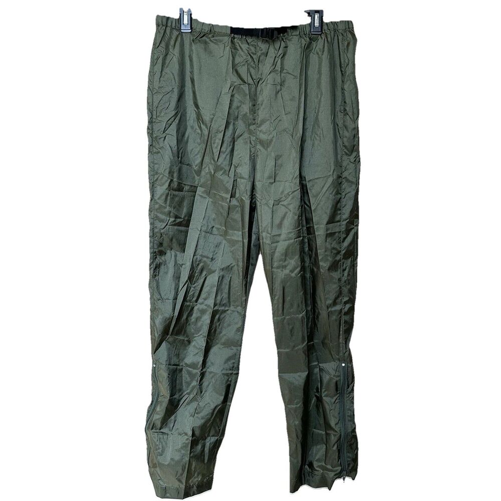 Eddie Bauer Wind Pants Men’s Small Pull On Adjustable Waist Green Outdoor Sports